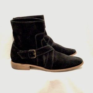 Splendid Blk Suede Mid Calf Flat Boots